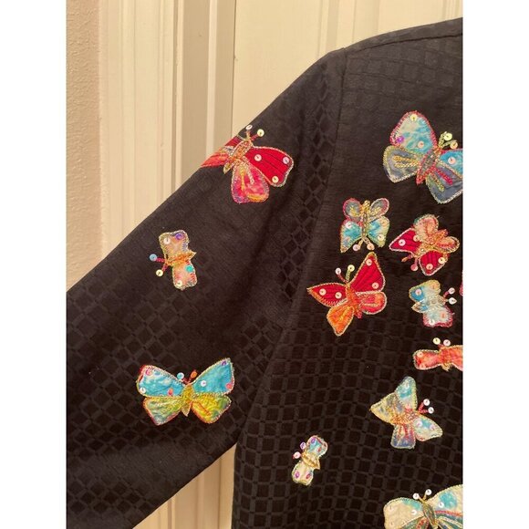 Allure Butterfly Embroidered Jacket‎ WOMEN'S SIZE S S - Picture 5 of 16